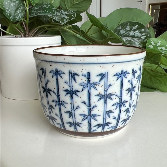 Vintage Speckled Ceramic Bamboo Planter - Picture 3 of 9